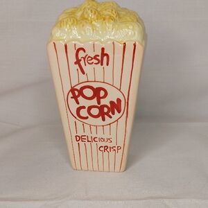 Popcorn Ceramic Container - Red and Cream